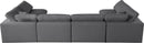 Serene Grey Linen Fabric Deluxe Cloud Modular Sectional - NY Furniture Direct (NY)