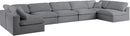 Serene Grey Linen Fabric Deluxe Cloud Modular Sectional - NY Furniture Direct (NY)