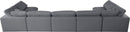 Serene Grey Linen Fabric Deluxe Cloud Modular Sectional - NY Furniture Direct (NY)