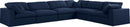 Serene Navy Linen Fabric Deluxe Cloud Modular Sectional - NY Furniture Direct (NY)