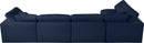 Serene Navy Linen Fabric Deluxe Cloud Modular Sectional - NY Furniture Direct (NY)