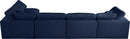 Serene Navy Linen Fabric Deluxe Cloud Modular Sectional - NY Furniture Direct (NY)