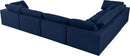Serene Navy Linen Fabric Deluxe Cloud Modular Sectional - NY Furniture Direct (NY)