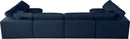 Serene Navy Linen Fabric Deluxe Cloud Modular Sectional - NY Furniture Direct (NY)