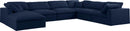 Serene Navy Linen Fabric Deluxe Cloud Modular Sectional - NY Furniture Direct (NY)