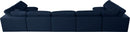 Serene Navy Linen Fabric Deluxe Cloud Modular Sectional - NY Furniture Direct (NY)