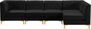 Alina Black Velvet Modular Sectional - NY Furniture Direct (NY)