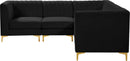 Alina Black Velvet Modular Sectional - NY Furniture Direct (NY)