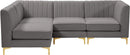 Alina Grey Velvet Modular Sectional - NY Furniture Direct (NY)