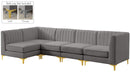 Alina Grey Velvet Modular Sectional - NY Furniture Direct (NY)