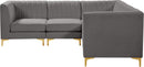 Alina Grey Velvet Modular Sectional - NY Furniture Direct (NY)