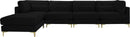 Julia Black Velvet Modular Sectional (5 Boxes) - NY Furniture Direct (NY)