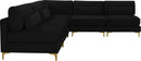 Julia Black Velvet Modular Sectional (5 Boxes) - NY Furniture Direct (NY)