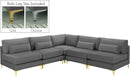 Julia Grey Velvet Modular Sectional (5 Boxes) - NY Furniture Direct (NY)