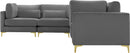 Julia Grey Velvet Modular Sectional (5 Boxes) - NY Furniture Direct (NY)