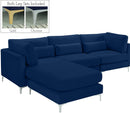 Julia Navy Velvet Modular Sectional (4 Boxes) - NY Furniture Direct (NY)