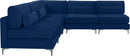 Julia Navy Velvet Modular Sectional (5 Boxes) - NY Furniture Direct (NY)