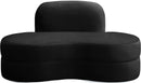 Mitzy Black Velvet Loveseat - NY Furniture Direct (NY)