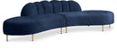Divine Navy Velvet 2pc. Sectional - NY Furniture Direct (NY)