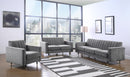Lola Grey Velvet Loveseat - NY Furniture Direct (NY)