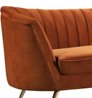 Margo Cognac Velvet Loveseat - NY Furniture Direct (NY)