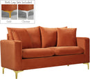 Naomi Cognac Velvet Loveseat - NY Furniture Direct (NY)