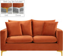 Naomi Cognac Velvet Loveseat - NY Furniture Direct (NY)