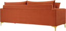 Naomi Cognac Velvet Loveseat - NY Furniture Direct (NY)