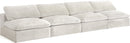 Cozy Cream Velvet Cloud Modular Armless Sofa - NY Furniture Direct (NY)