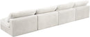 Cozy Cream Velvet Cloud Modular Armless Sofa - NY Furniture Direct (NY)