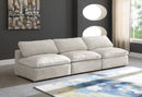 Cozy Cream Velvet Cloud Modular Armless Sofa - NY Furniture Direct (NY)