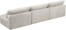 Cozy Cream Velvet Cloud Modular Armless Sofa - NY Furniture Direct (NY)