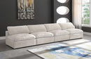 Cozy Cream Velvet Cloud Modular Armless Sofa - NY Furniture Direct (NY)