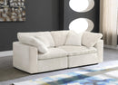 Cozy Cream Velvet Cloud Modular Sofa - NY Furniture Direct (NY)