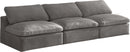 Cozy Grey Velvet Cloud Modular Armless Sofa - NY Furniture Direct (NY)