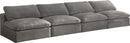 Cozy Grey Velvet Cloud Modular Armless Sofa - NY Furniture Direct (NY)