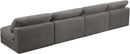 Cozy Grey Velvet Cloud Modular Armless Sofa - NY Furniture Direct (NY)