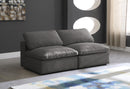 Cozy Grey Velvet Cloud Modular Armless Sofa - NY Furniture Direct (NY)