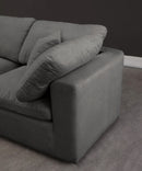 Cozy Grey Velvet Cloud Modular Armless Sofa - NY Furniture Direct (NY)