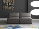 Cozy Grey Velvet Cloud Modular Armless Sofa - NY Furniture Direct (NY)