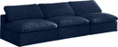 Cozy Navy Velvet Cloud Modular Armless Sofa - NY Furniture Direct (NY)