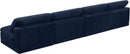 Cozy Navy Velvet Cloud Modular Armless Sofa - NY Furniture Direct (NY)