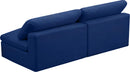 Cozy Navy Velvet Cloud Modular Armless Sofa - NY Furniture Direct (NY)