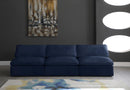 Cozy Navy Velvet Cloud Modular Armless Sofa - NY Furniture Direct (NY)
