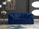Cozy Navy Velvet Cloud Modular Sofa - NY Furniture Direct (NY)