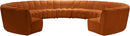 Infinity Cognac Velvet 11pc. Modular Sectional - NY Furniture Direct (NY)