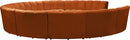 Infinity Cognac Velvet 11pc. Modular Sectional - NY Furniture Direct (NY)