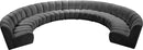 Infinity Grey Velvet 9pc. Modular Sectional - NY Furniture Direct (NY)