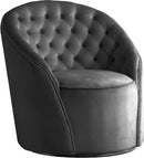 Alessio Grey Velvet Accent Chair - NY Furniture Direct (NY)