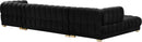 Gwen Black Velvet 3pc. Sectional (3 Boxes) - NY Furniture Direct (NY)